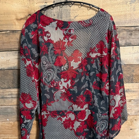 Studio 1940 Red and Black Paisley Floral Design - Picture 3 of 4